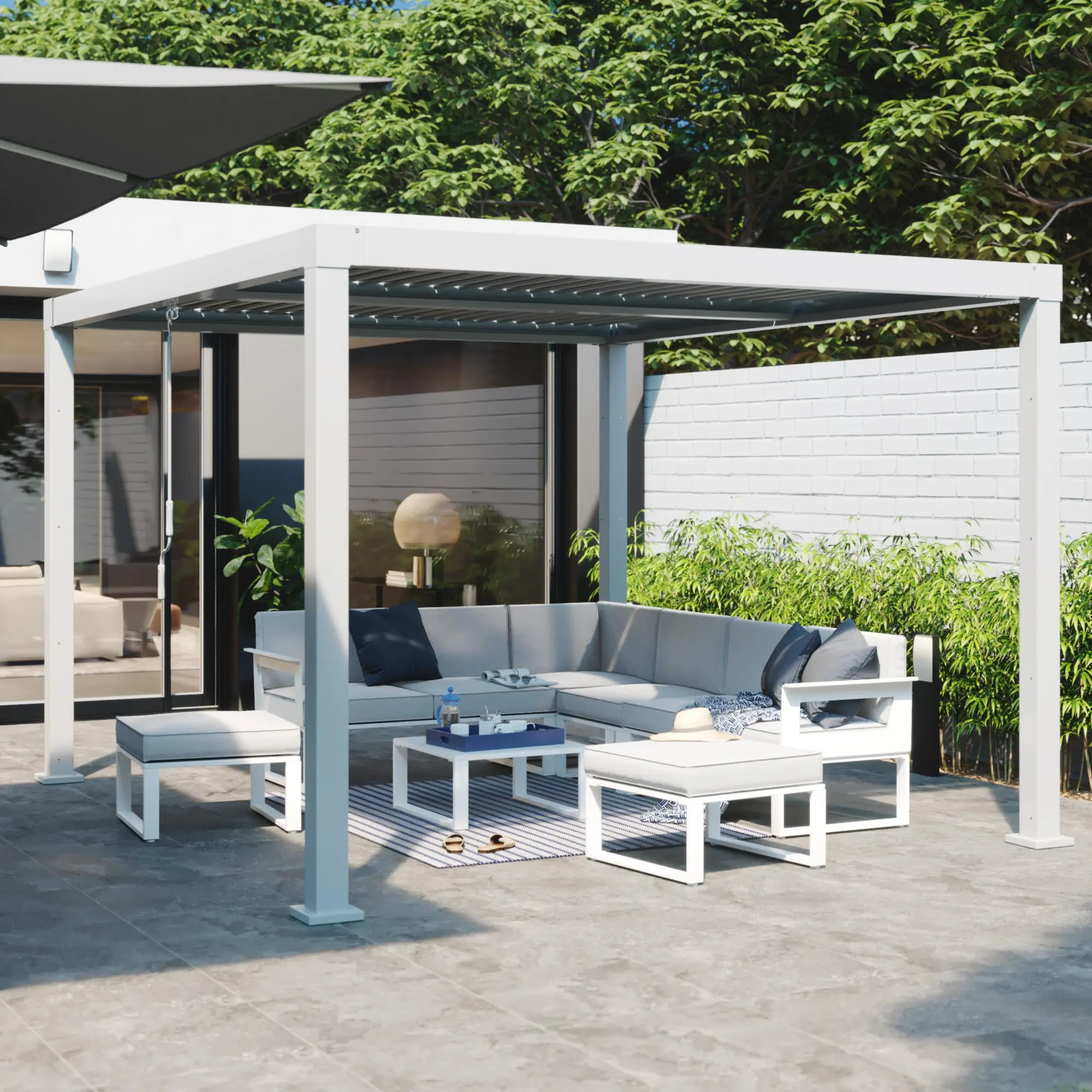 Set mobilier de gradina Naterial Odyssea (White/Gray) - 9
