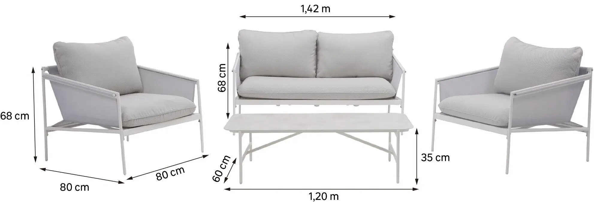 Set mobilier de gradina Naterial Sigma (Beige) - 7