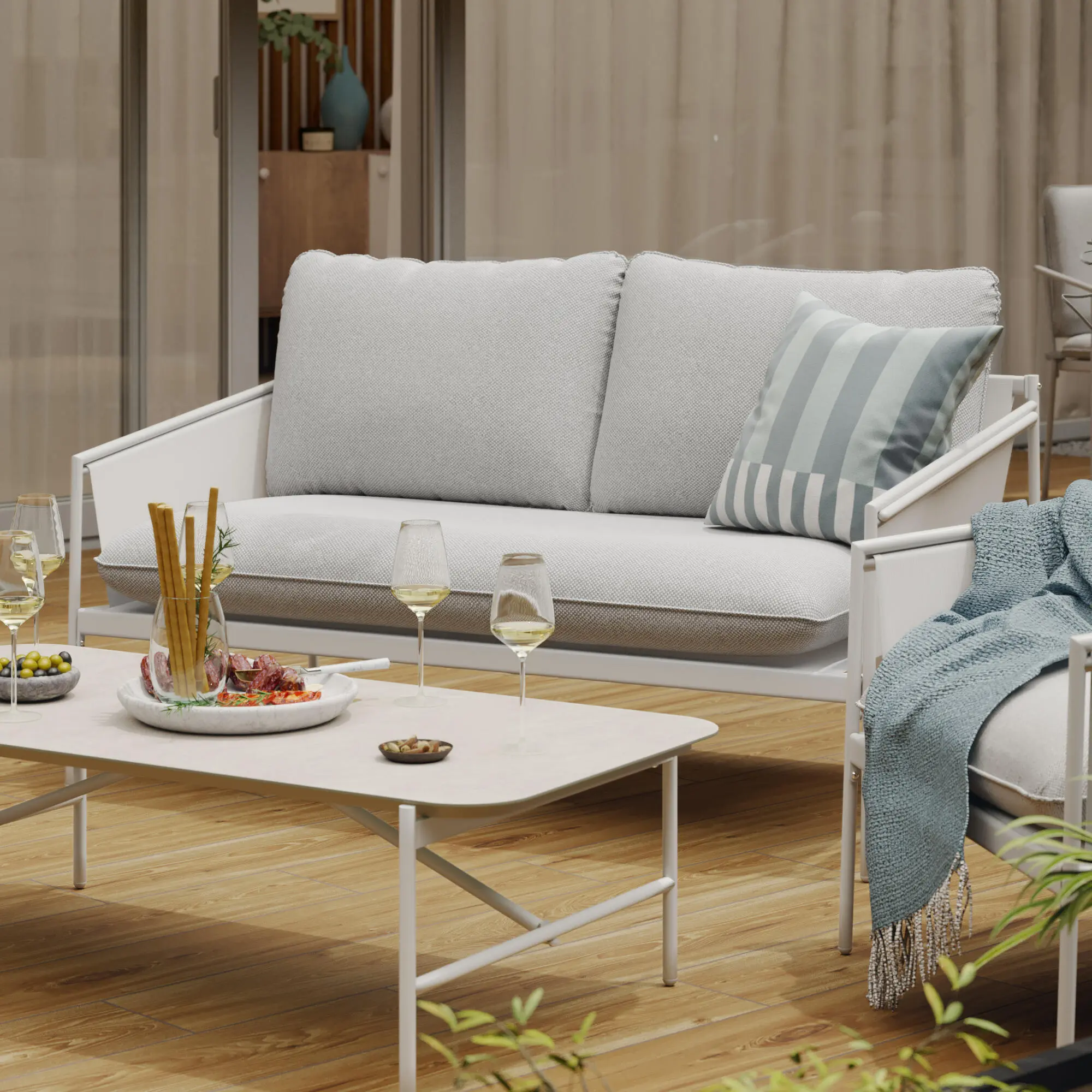 Set mobilier de gradina Naterial Sigma (Beige) - 9