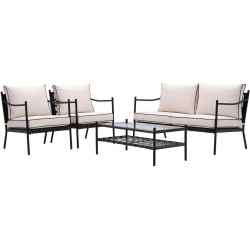 Set mobilier de gradina Naterial Victoria (Beige) Thumb