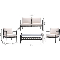 Set mobilier de gradina Naterial Victoria (Beige) Thumb