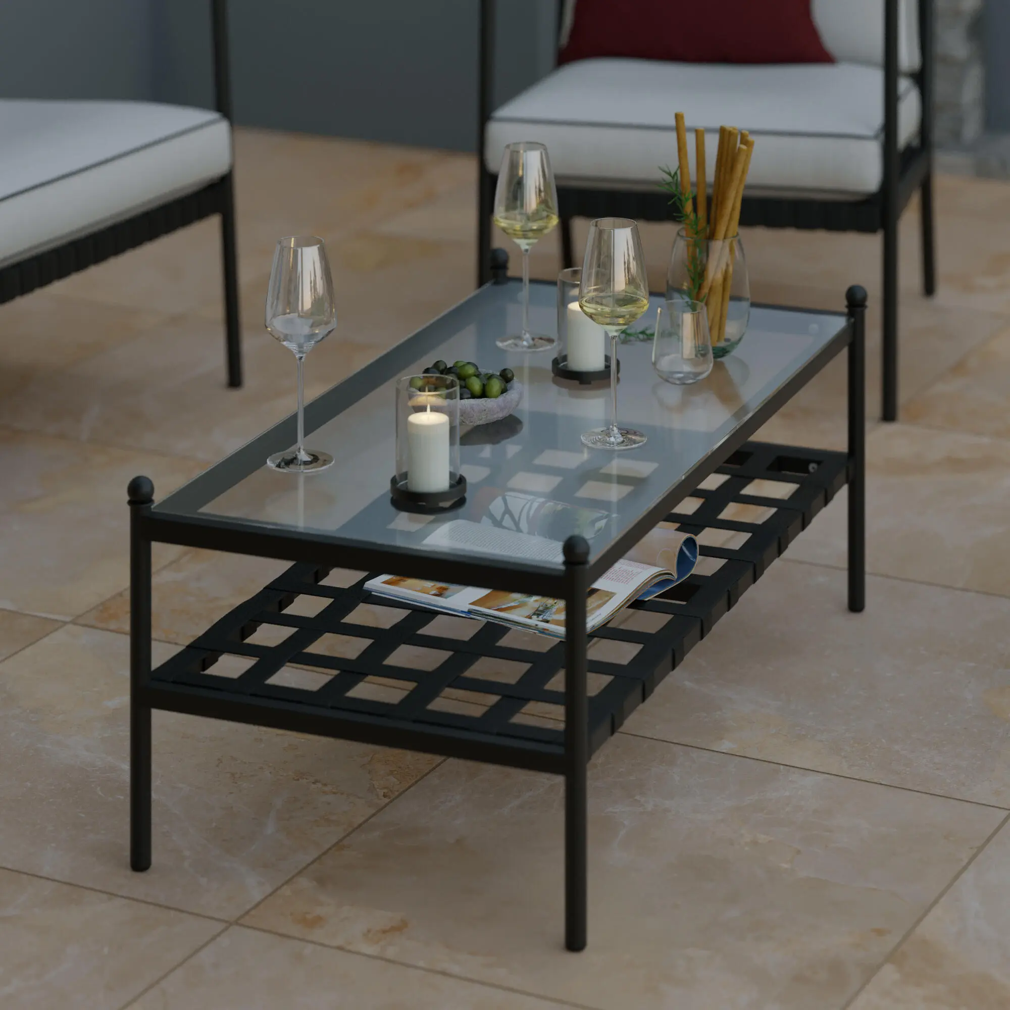 Set mobilier de gradina Naterial Victoria (Beige) - 7