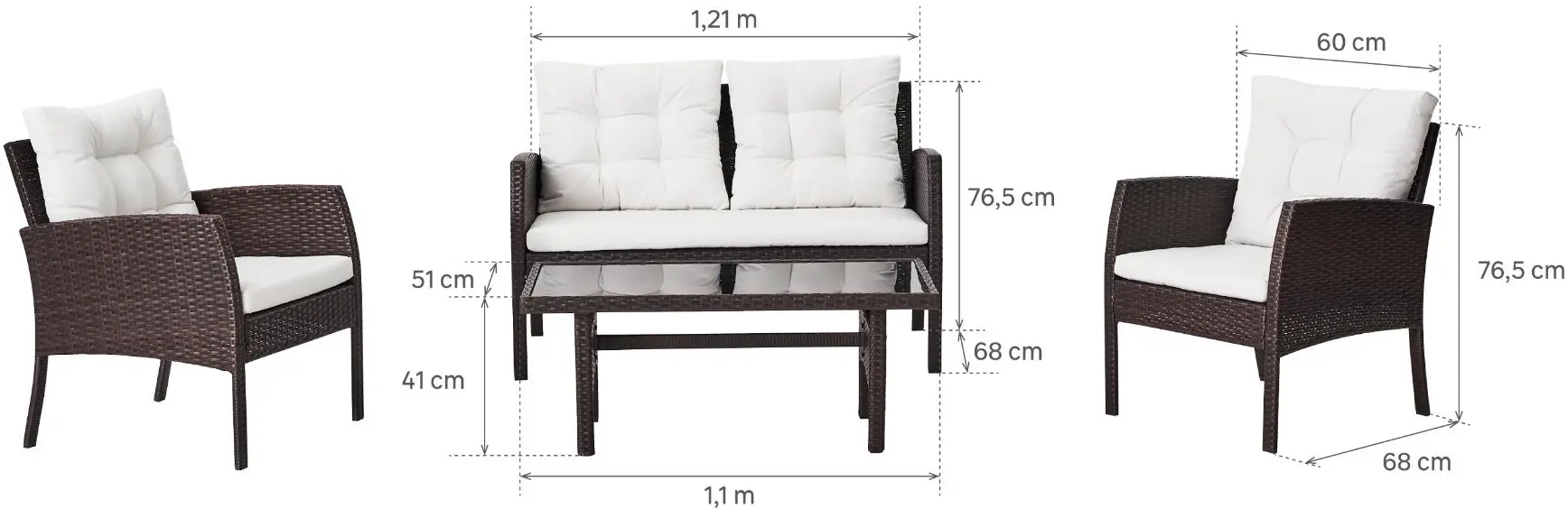 Set mobilier de gradina Amos (Brown) - 6
