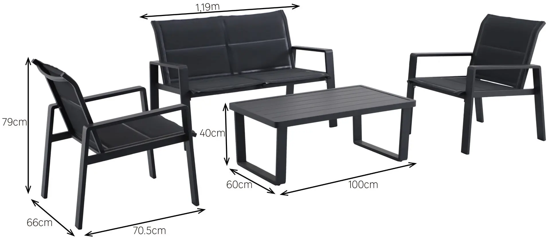 Set mobilier de gradina Aramis (Anthracite) - 8