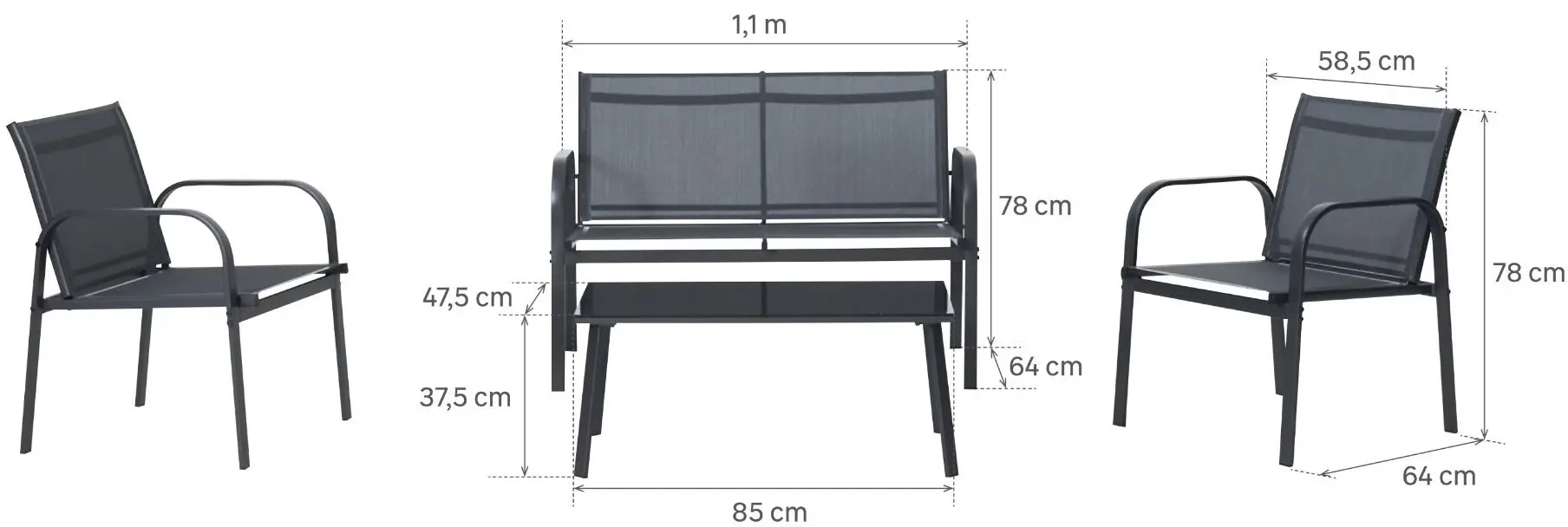 Set mobilier de gradina Beo (Grey) - 5