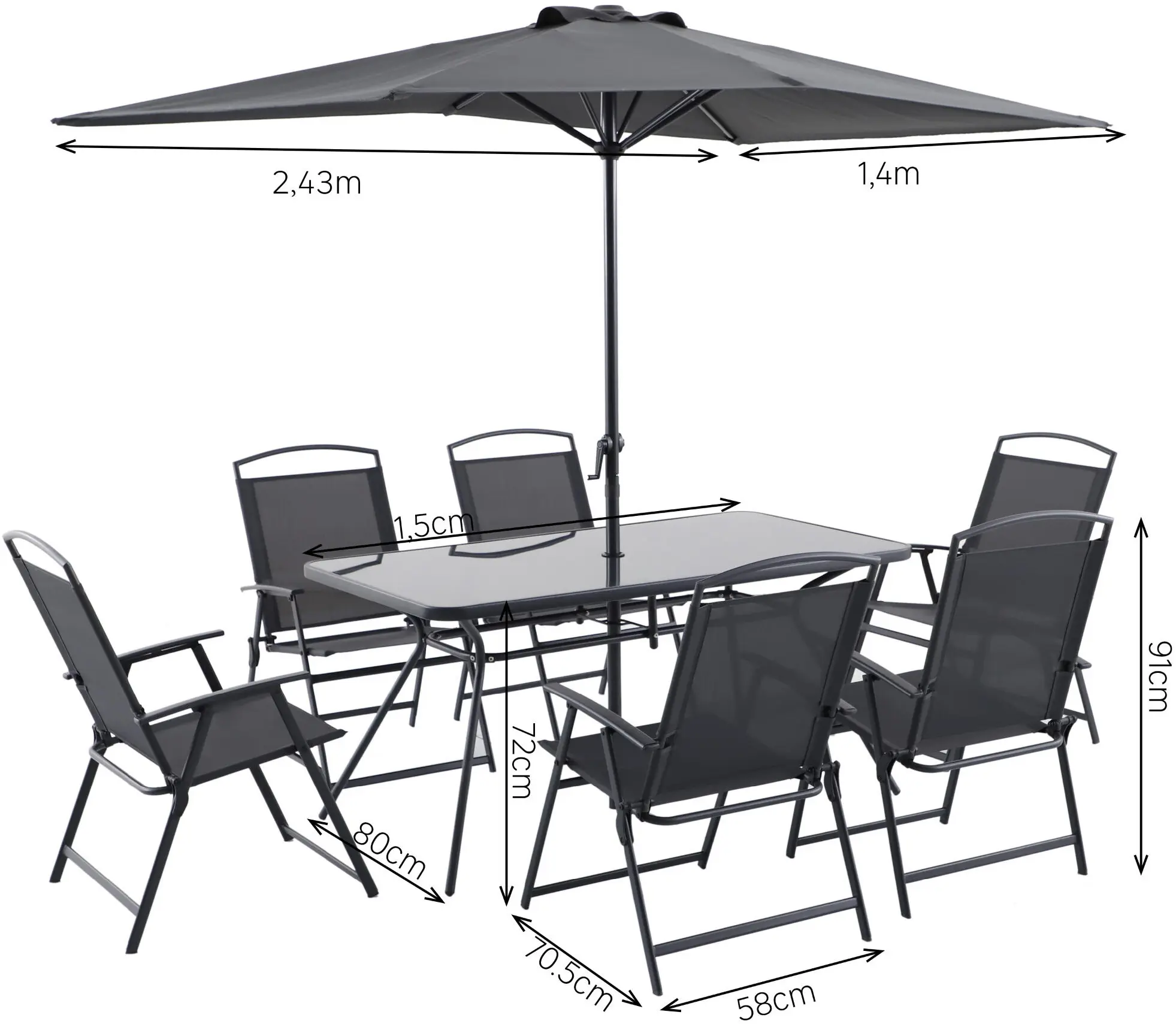Set mobilier de gradina Doma (Grey) - 6