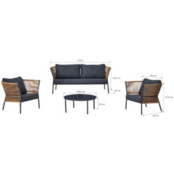 Set mobilier de gradina Fuji (Grey/Brown) Thumb