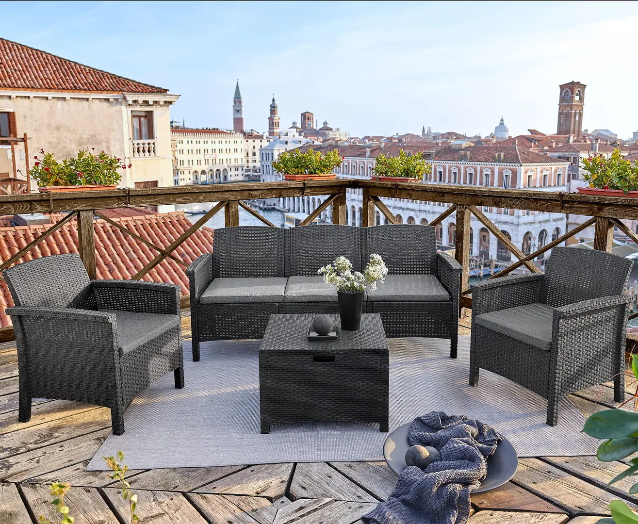 Set mobilier de gradina Venezia 11833374 (Grey)