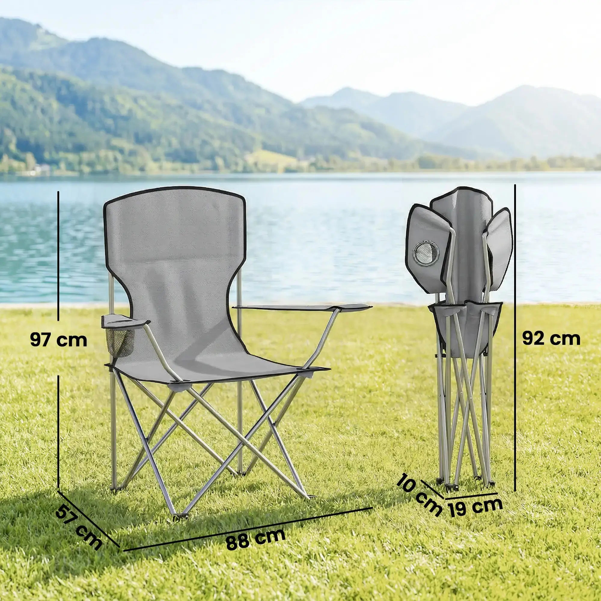 Комплект кемпинговых стульев Outsunny A20-612V00GY (Grey) - 3