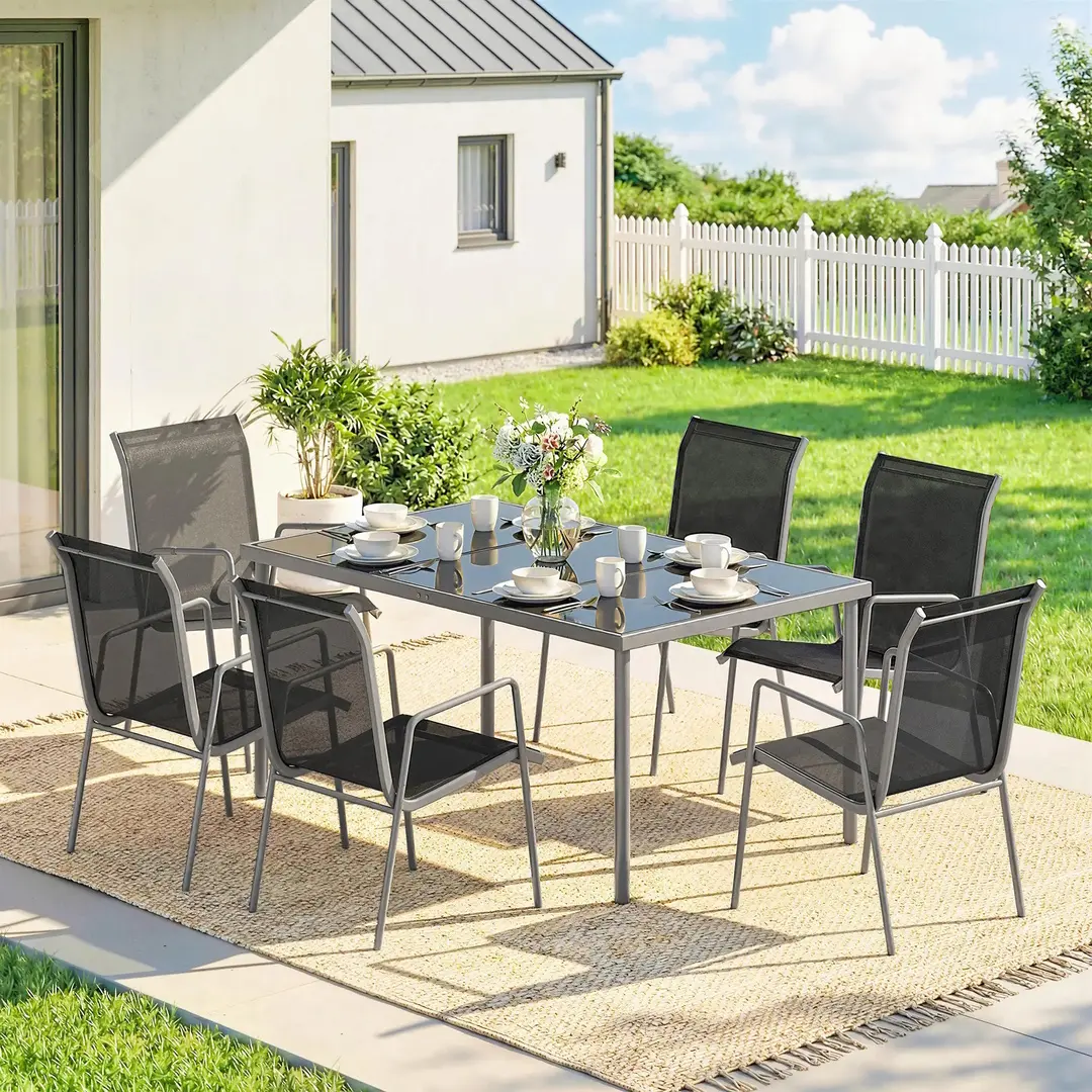 Комплект садовой мебели Outsunny 84B-422V02SR (Black/Grey)