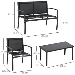 Set mobilier de gradina Outsunny 84B-508 (Black) Thumb