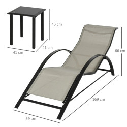 Set mobilier de gradina Outsunny 84B-570GY (Grey/Black) Thumb