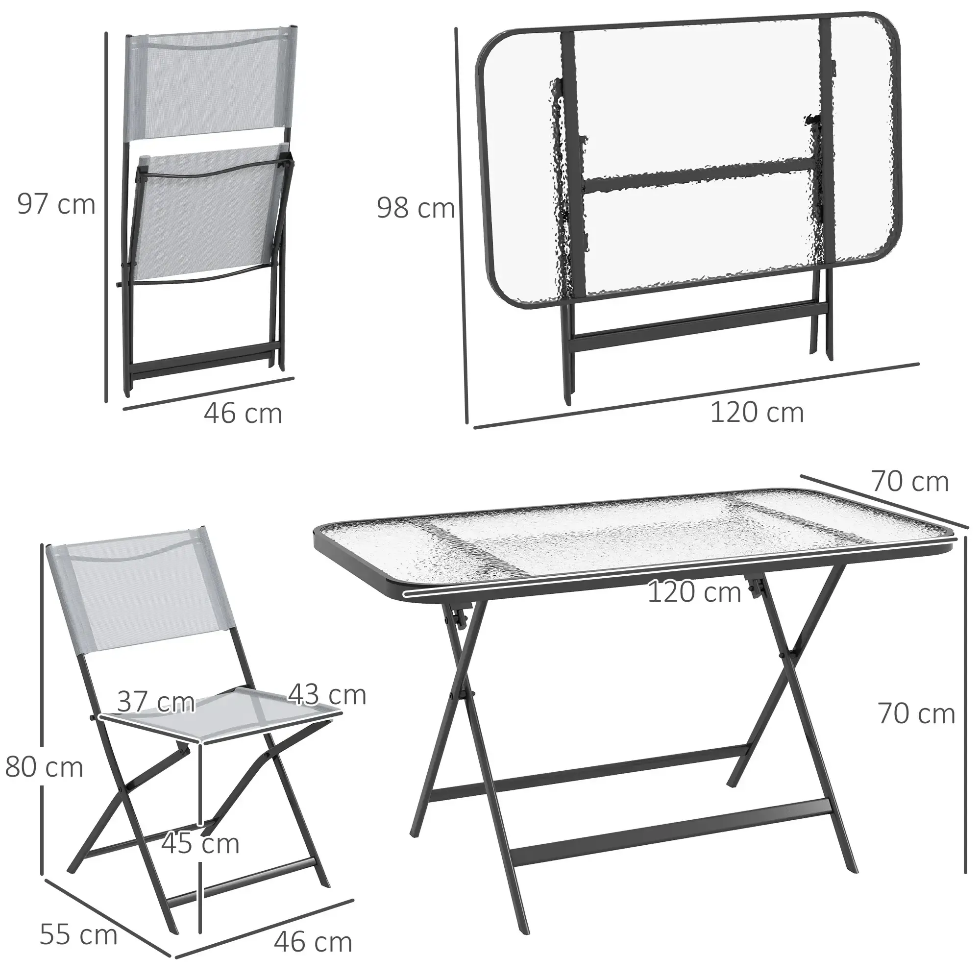 Комплект садовой мебели Outsunny 84G-259V00GY (Grey) - 4