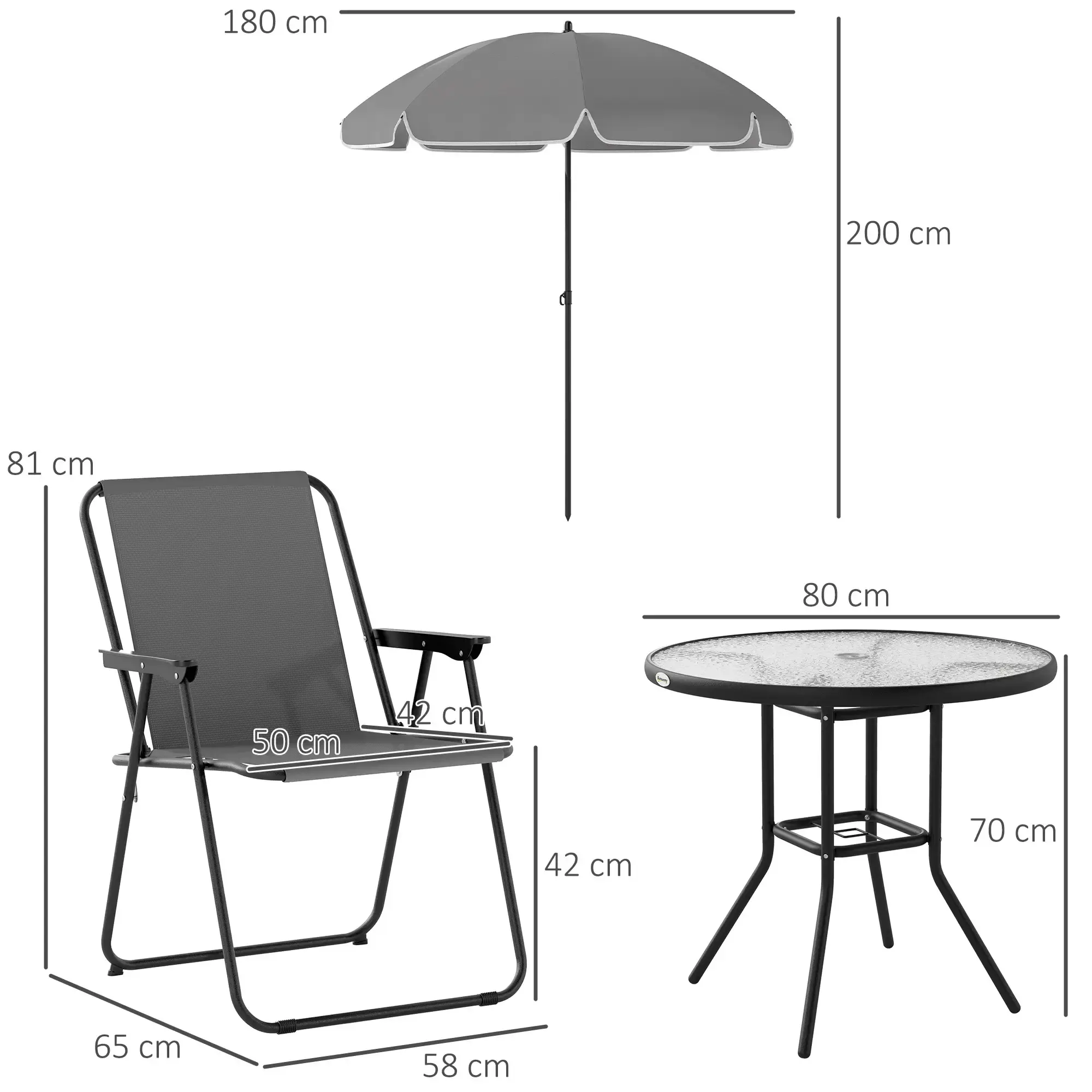 Комплект садовой мебели Outsunny 84G-633V00GY (Grey) - 4