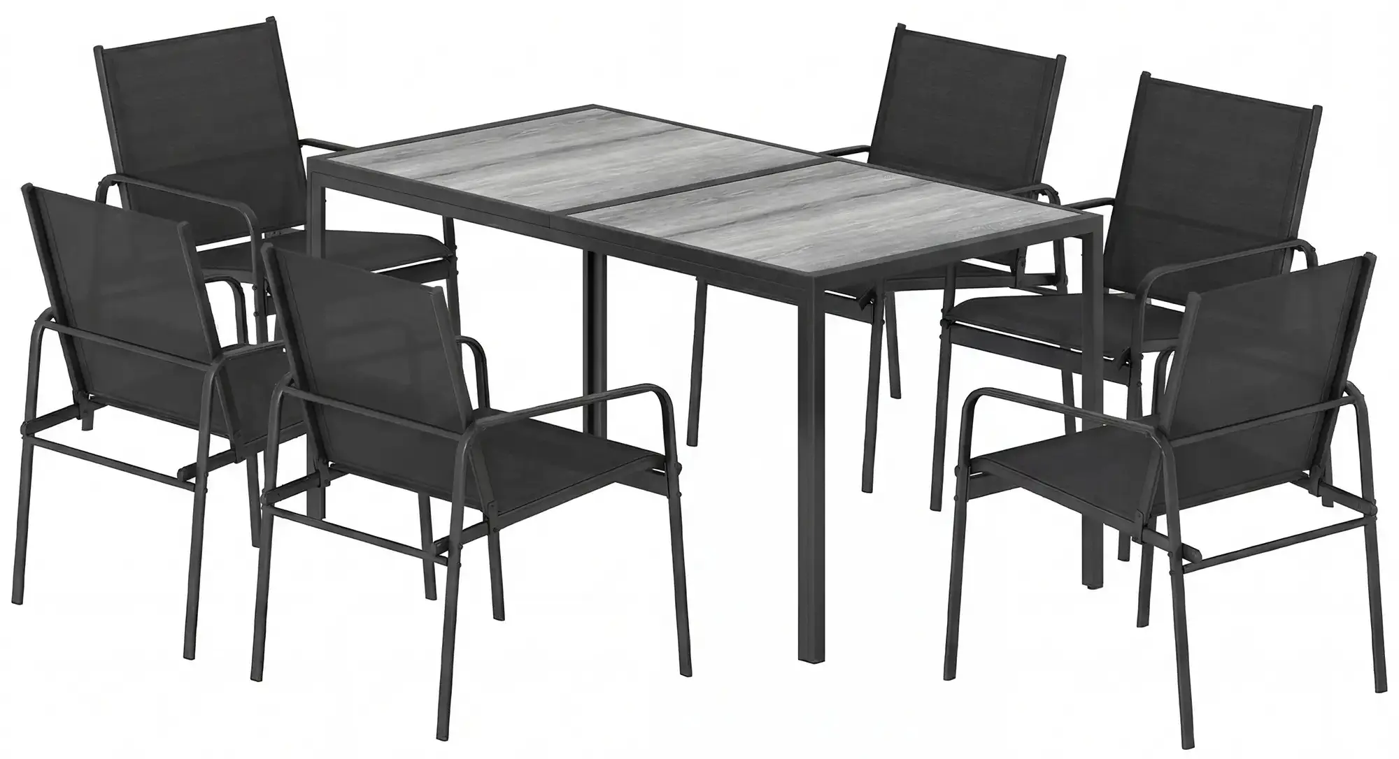 Set mobilier de gradina Outsunny 84G-887V00BK (Black/Grey) - 3