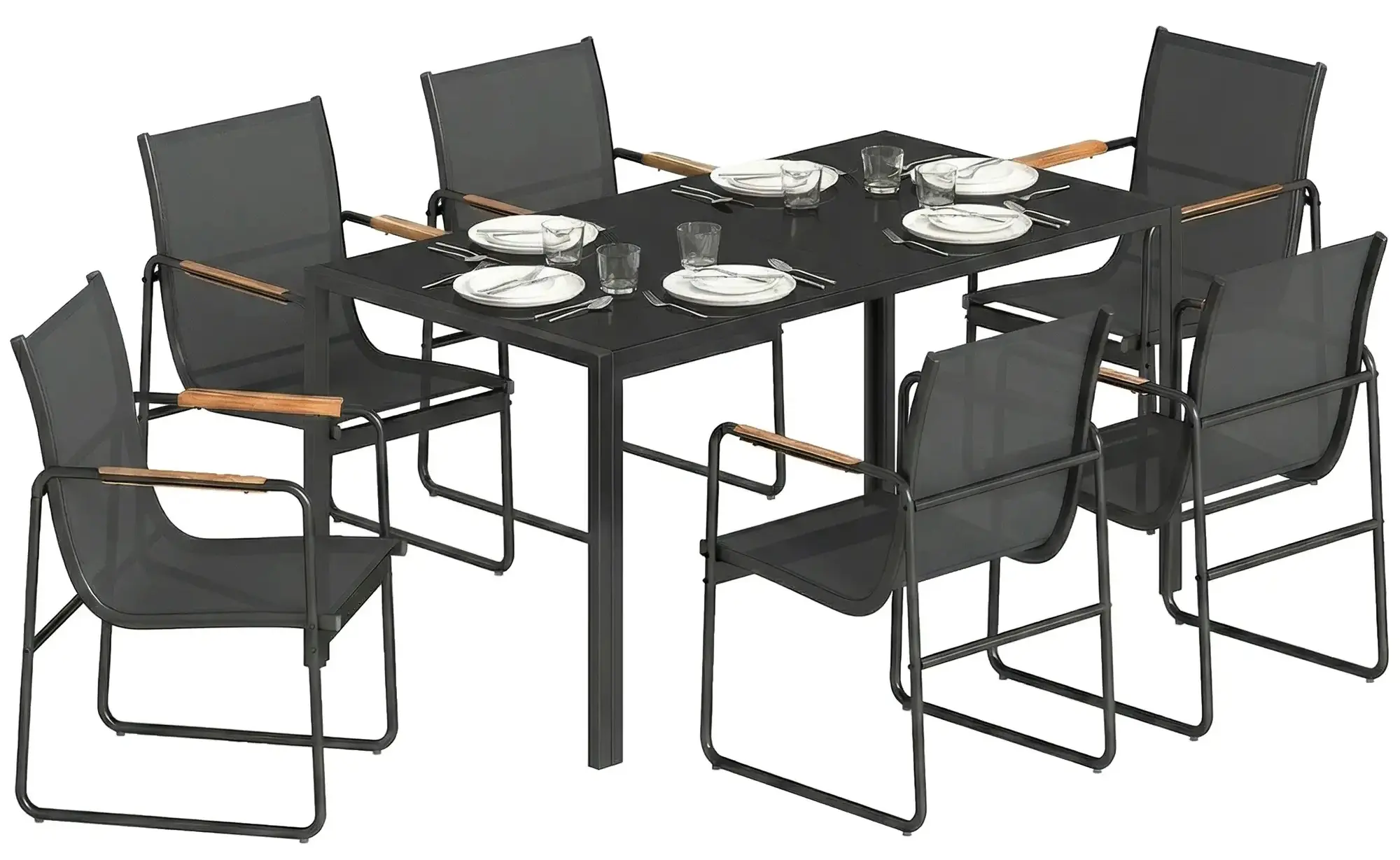 Комплект садовой мебели Outsunny 84G-894V00BK (Black) - 2