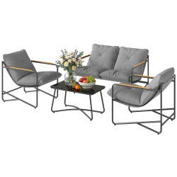 Комплект садовой мебели Outsunny 84G-962V00LG (Light Grey/Black) Thumb