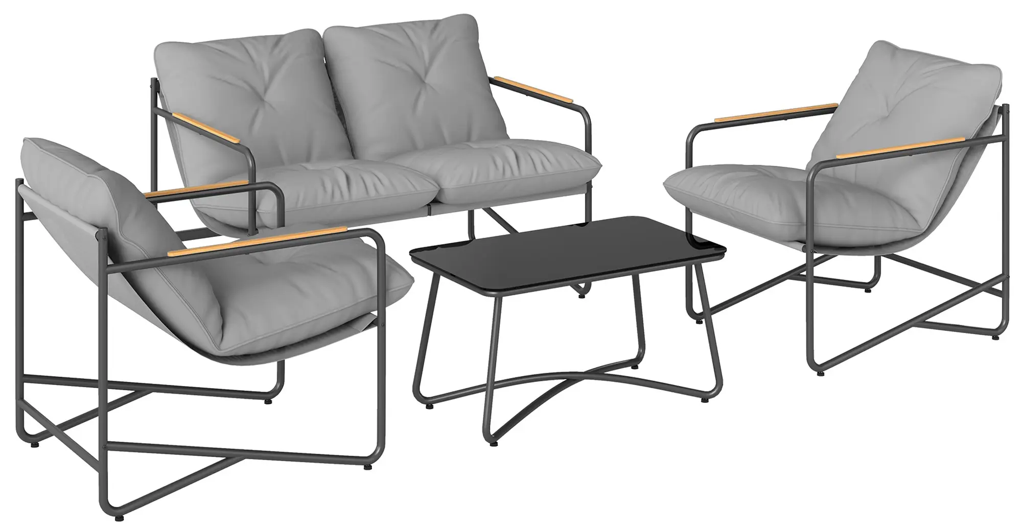 Комплект садовой мебели Outsunny 84G-962V00LG (Light Grey/Black) - 3