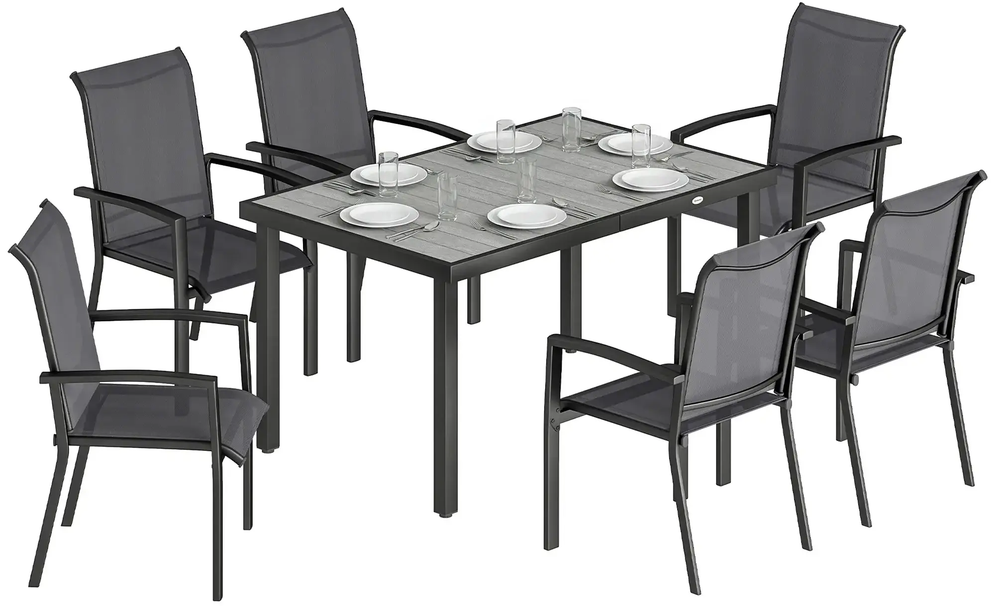 Комплект садовой мебели Outsunny 84K-004V00GY (Black/Grey) - 2