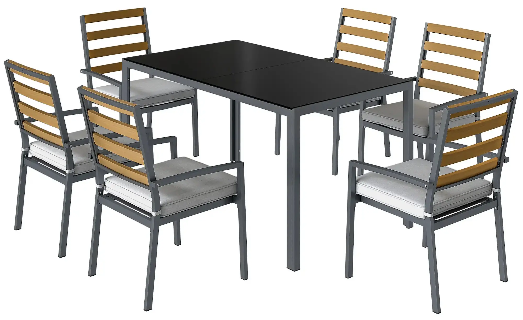 Комплект садовой мебели Outsunny 84K-083V01BK (Black/Grey) - 3