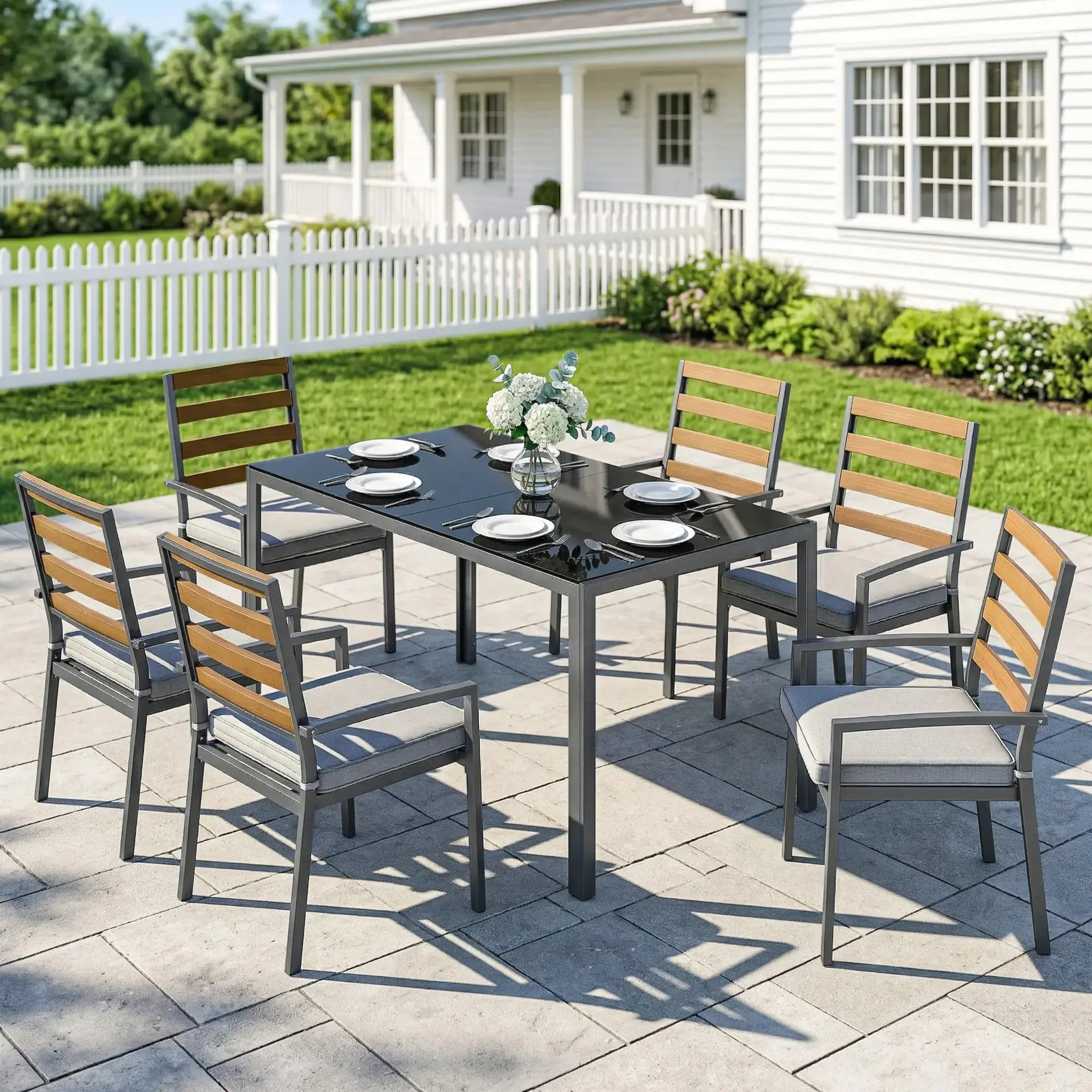Комплект садовой мебели Outsunny 84K-083V01BK (Black/Grey) - 5