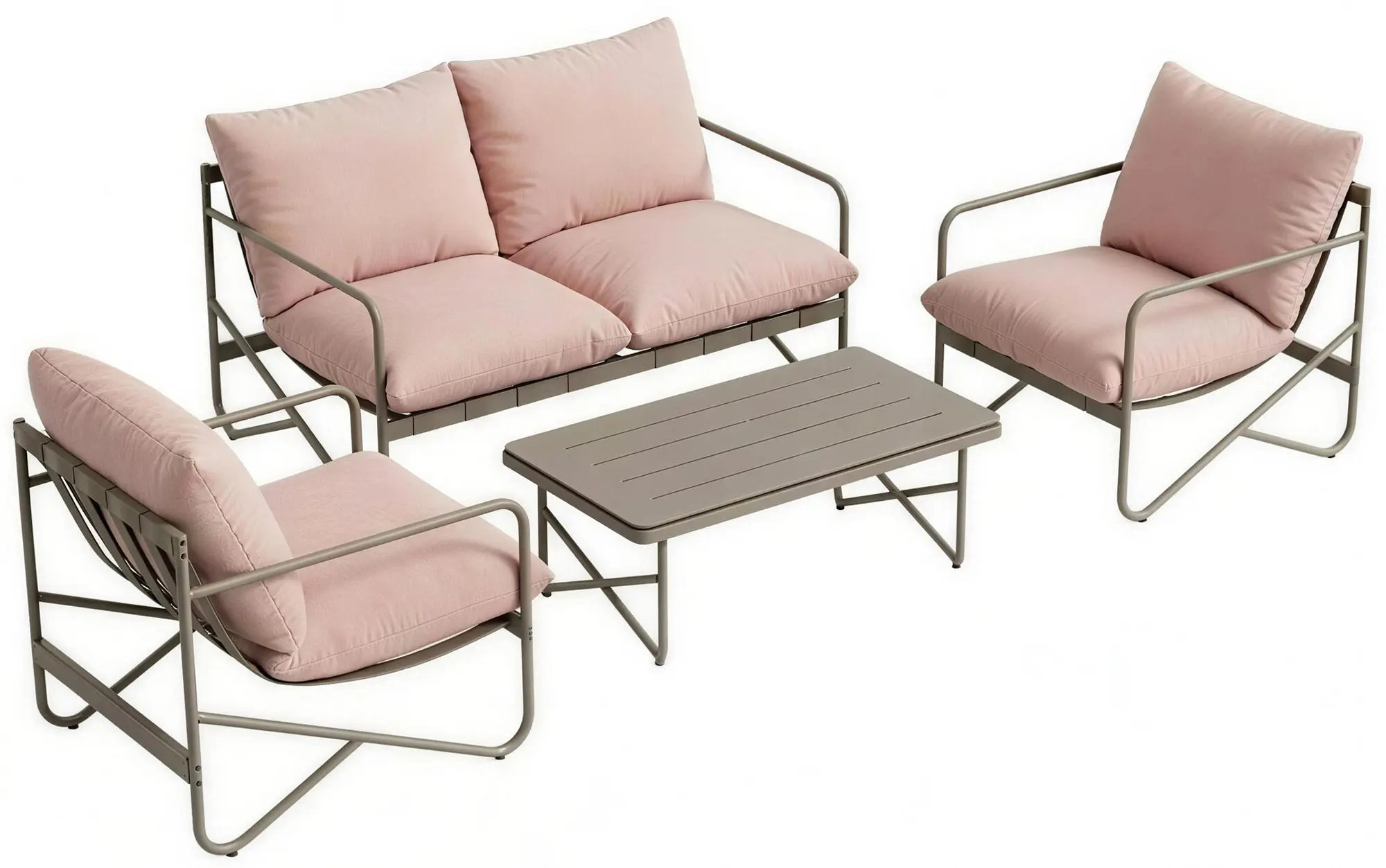Set mobilier de gradina Outsunny 84K-088V00PK (Pink/Grey) - 2