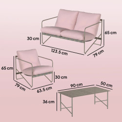 Set mobilier de gradina Outsunny 84K-088V00PK (Pink/Grey) Thumb