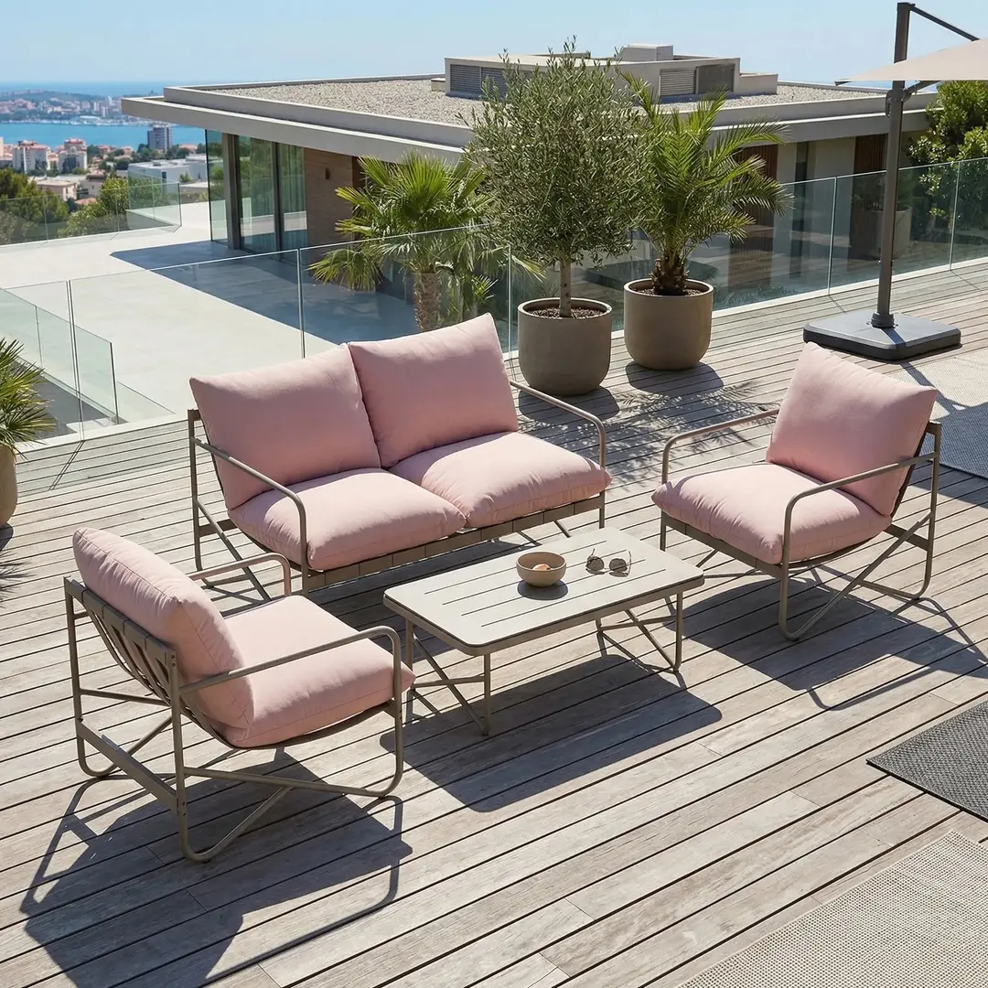 Set mobilier de gradina Outsunny 84K-088V00PK (Pink/Grey)