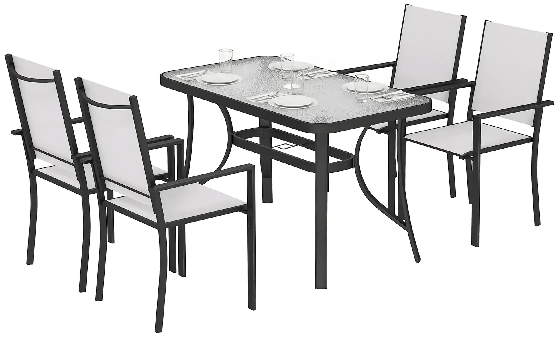 Комплект садовой мебели Outsunny 84K-108V00LG (Light Grey/Black) - 2