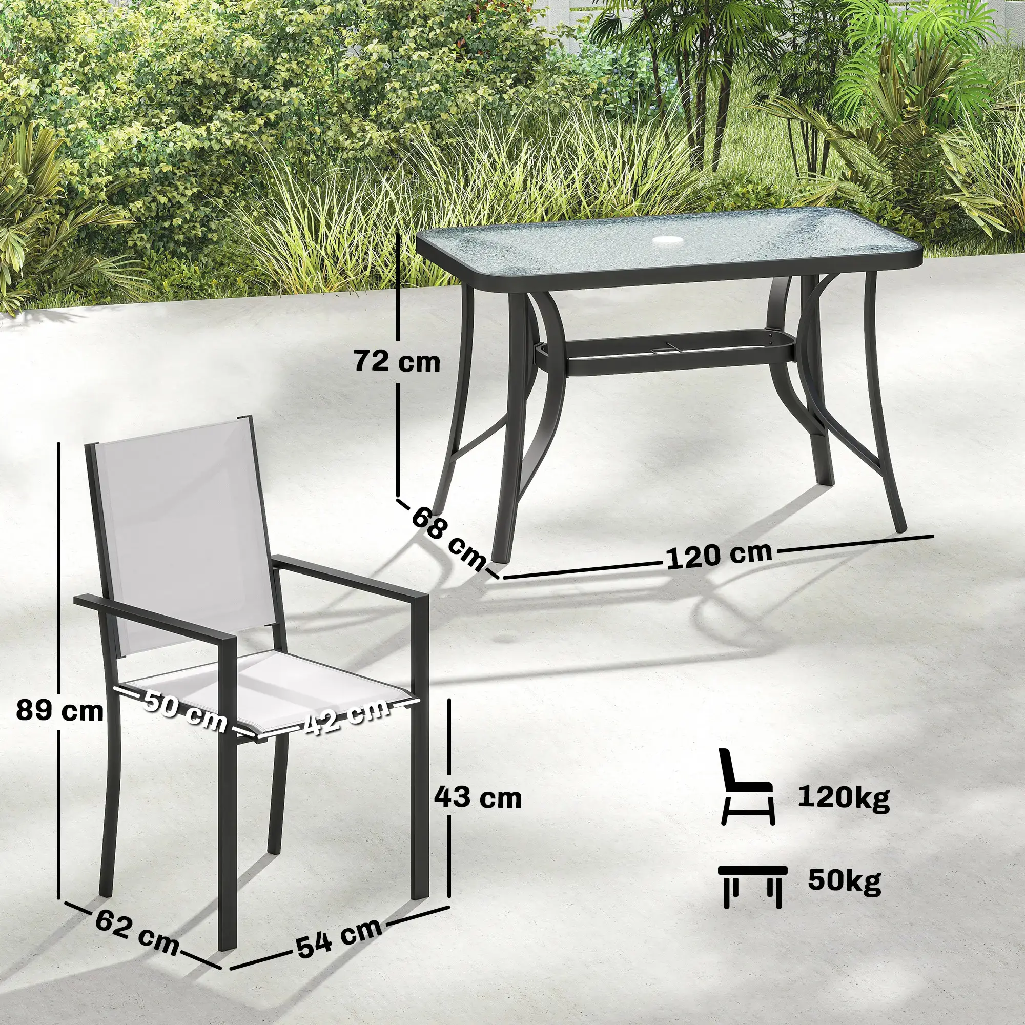 Комплект садовой мебели Outsunny 84K-108V00LG (Light Grey/Black) - 4