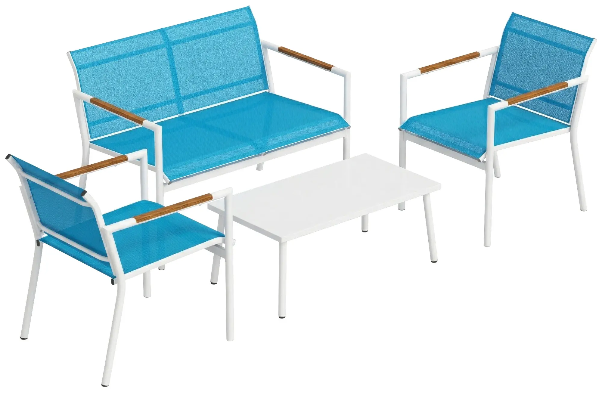 Set mobilier de gradina Outsunny 84K-127V00BU (Blue/White) - 2