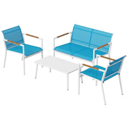 Set mobilier de gradina Outsunny 84K-127V00BU (Blue/White) Thumb