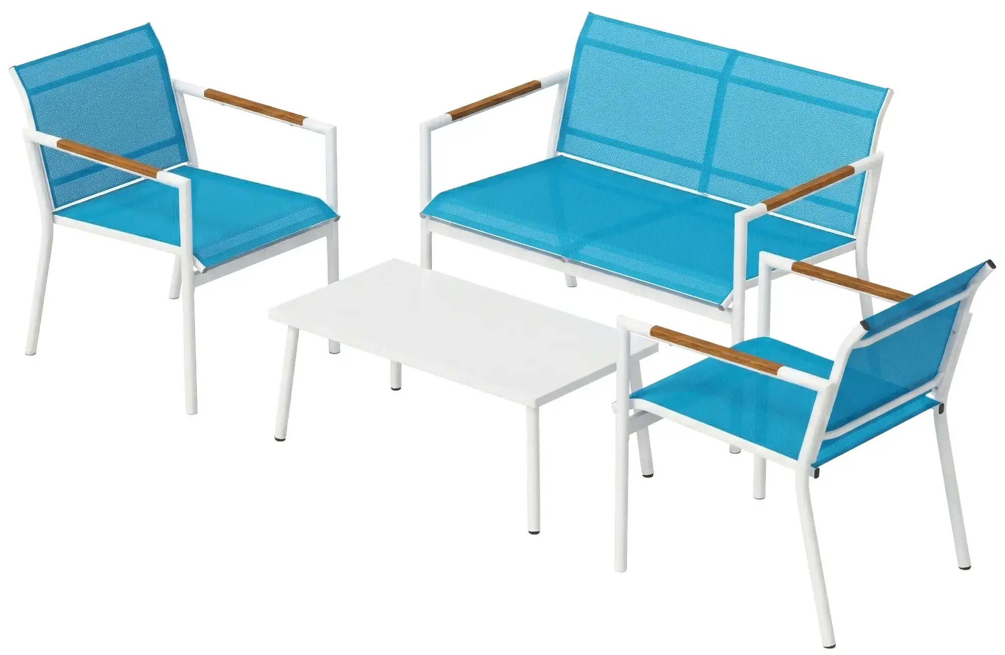 Set mobilier de gradina Outsunny 84K-127V00BU (Blue/White) - 3
