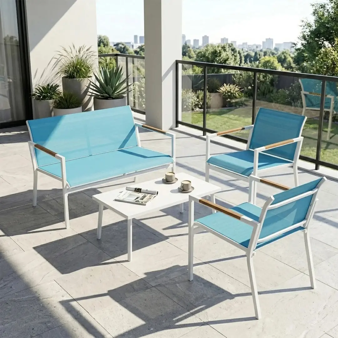 Set mobilier de gradina Outsunny 84K-127V00BU (Blue/White)