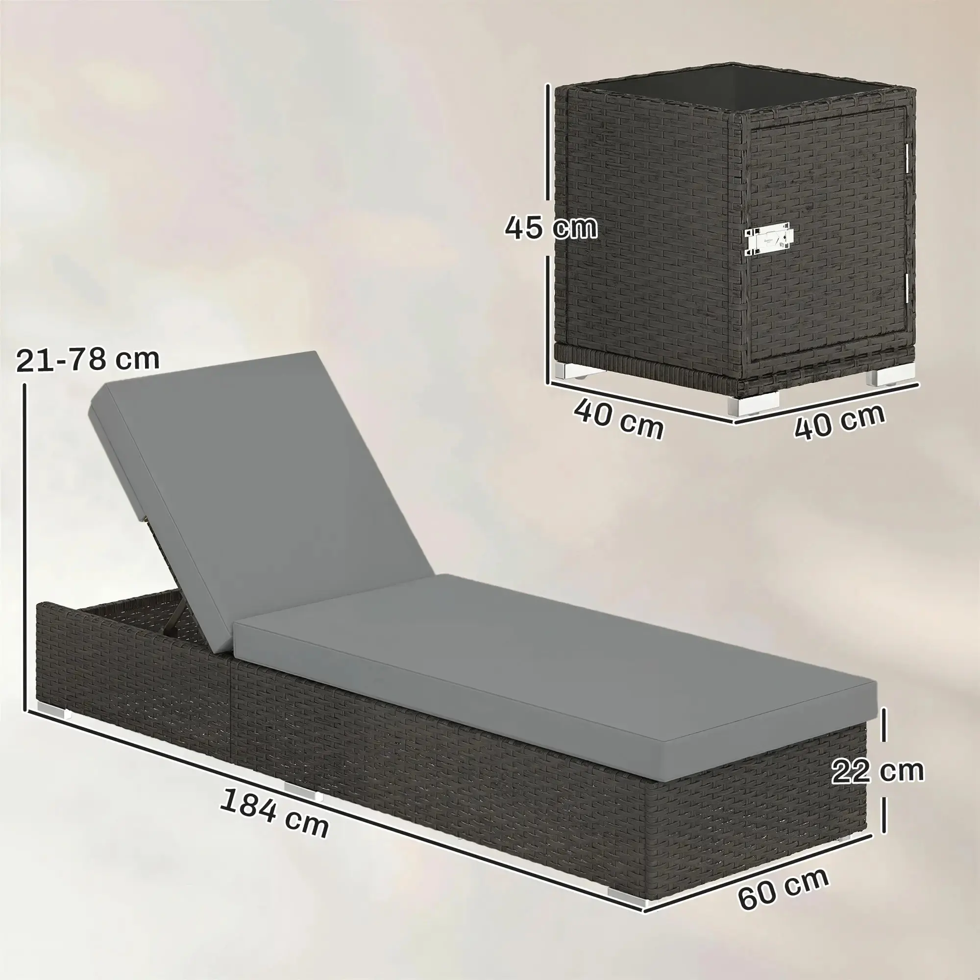 Комплект садовой мебели Outsunny 862-094V02CG (Dark Grey) - 4