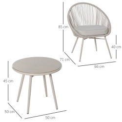 Комплект садовой мебели Outsunny 863-079 (Cream White) Thumb