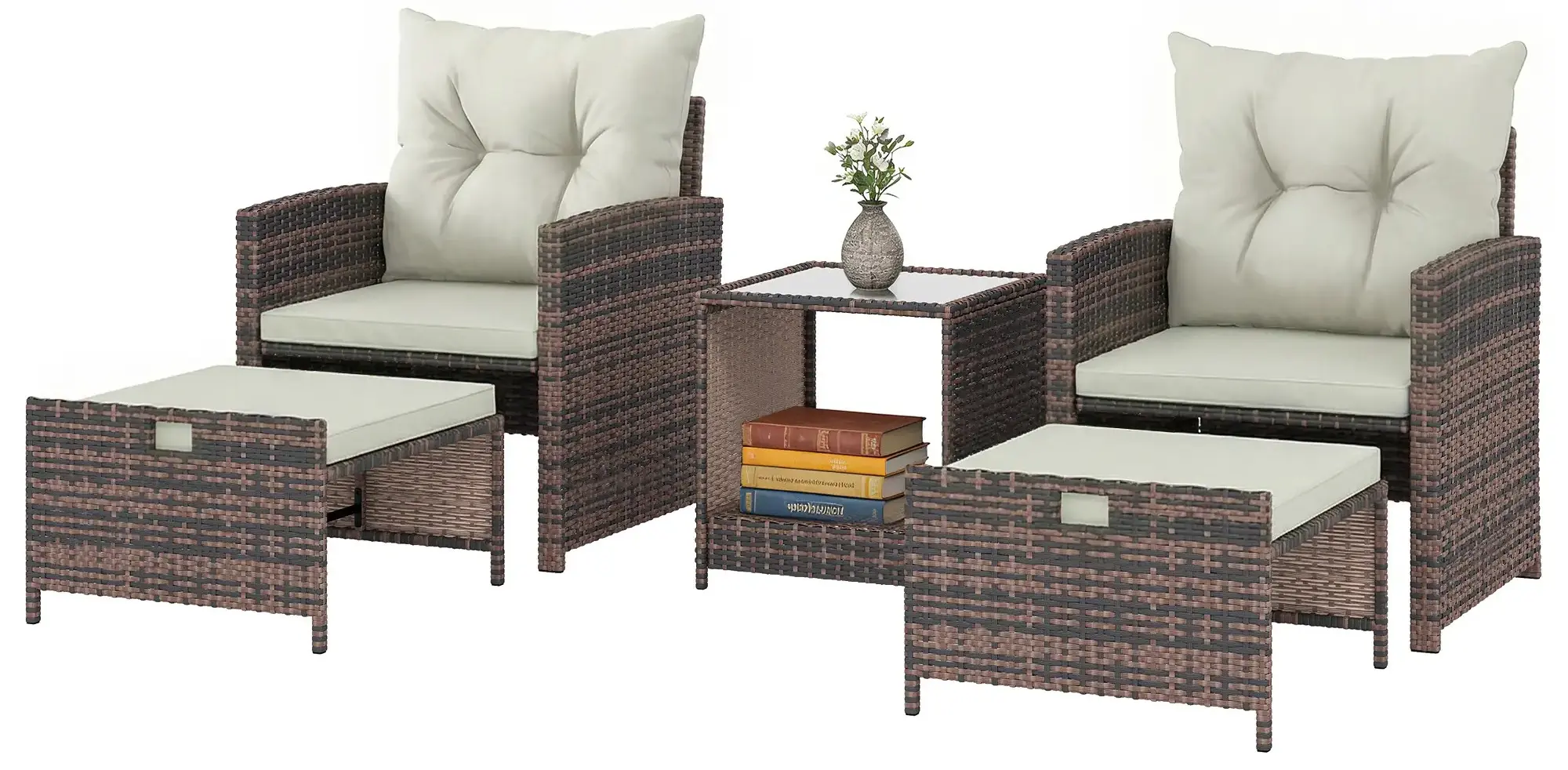 Set mobilier de gradina Outsunny 867-309V01CW (Brown/Cream White) - 3