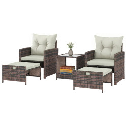 Set mobilier de gradina Outsunny 867-309V01CW (Brown/Cream White)