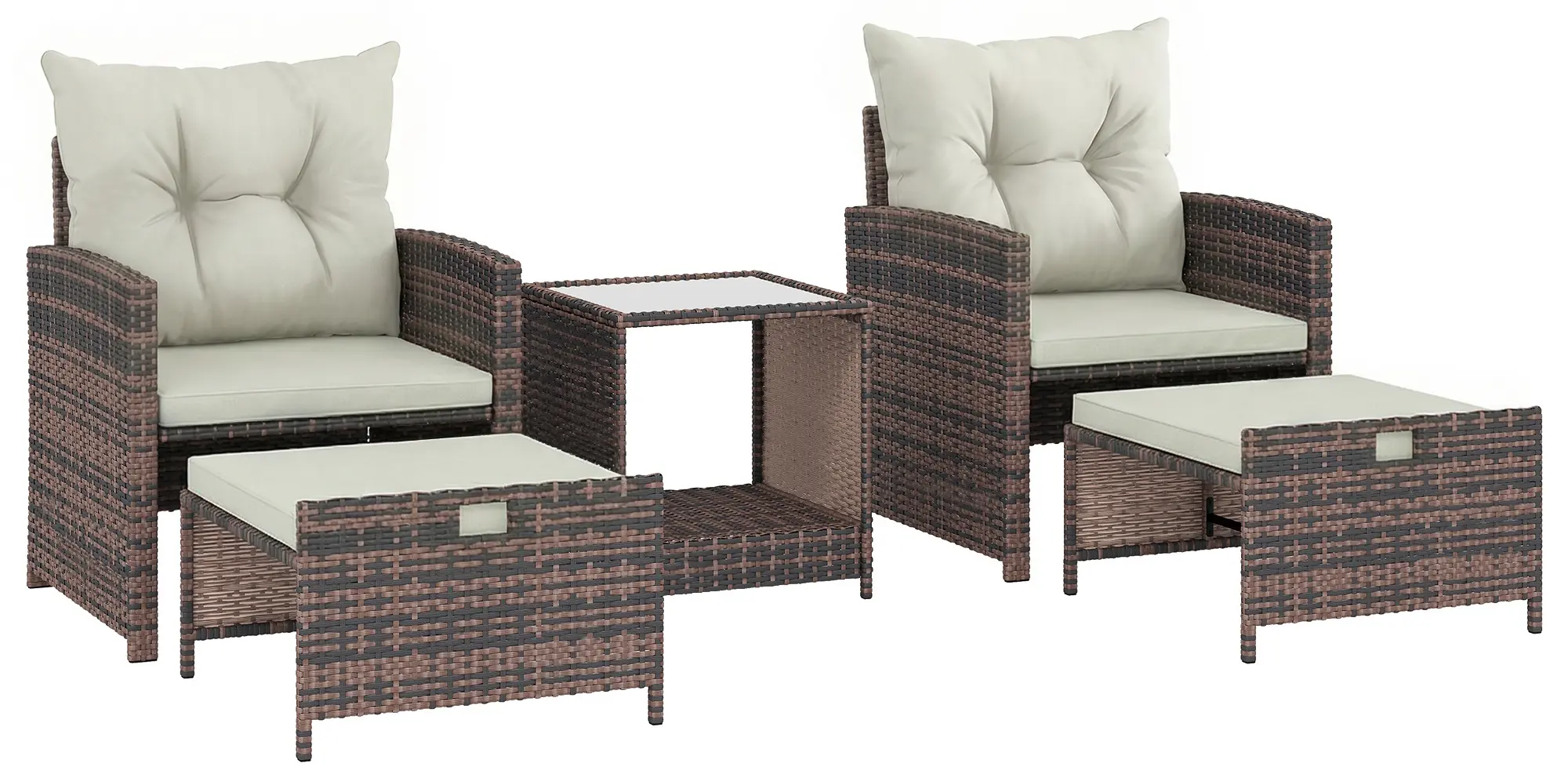 Set mobilier de gradina Outsunny 867-309V01CW (Brown/Cream White) - 9