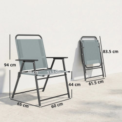 Комплект садовых стульев Outsunny 84K-179V00GY (Grey) Thumb