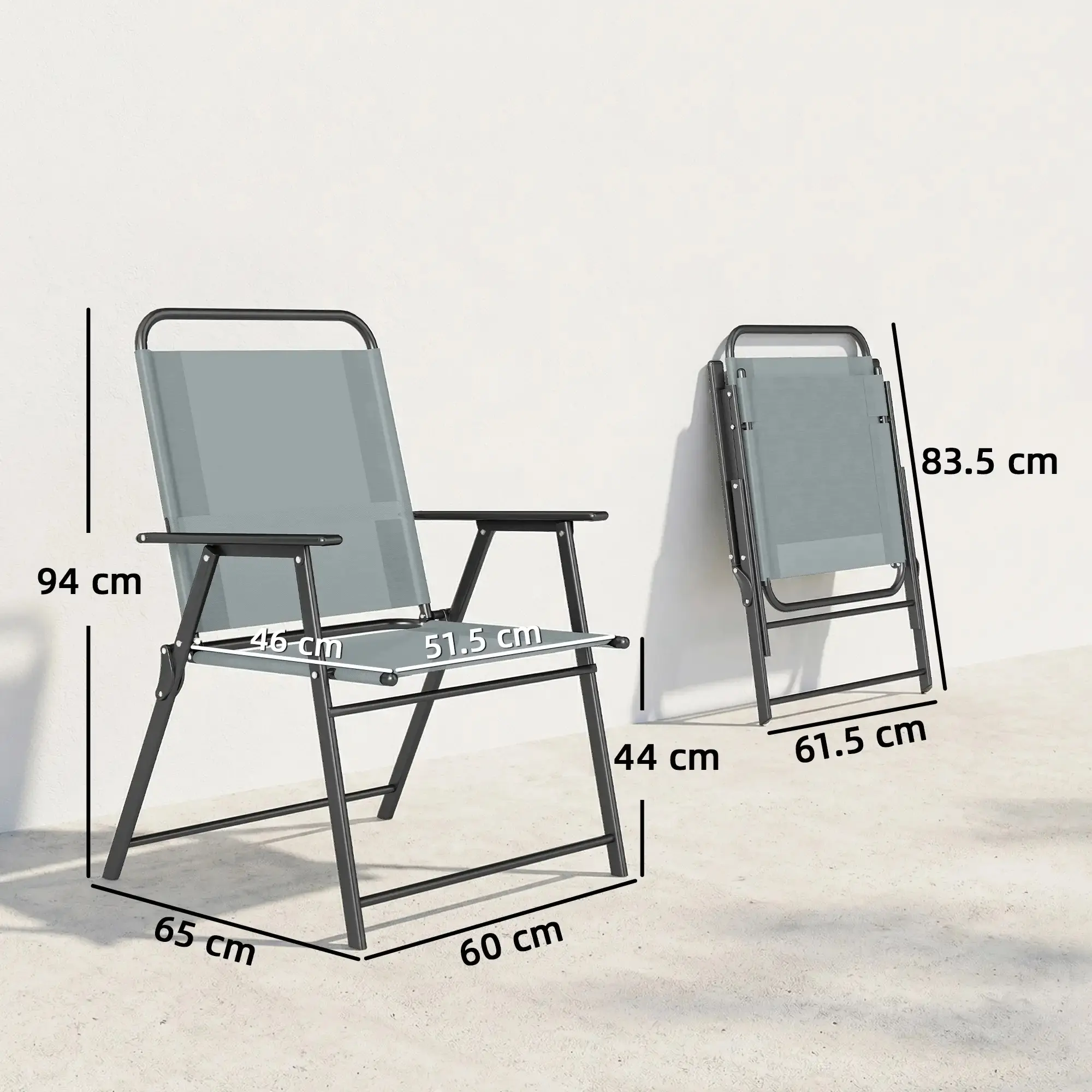 Комплект садовых стульев Outsunny 84K-179V00GY (Grey) - 4