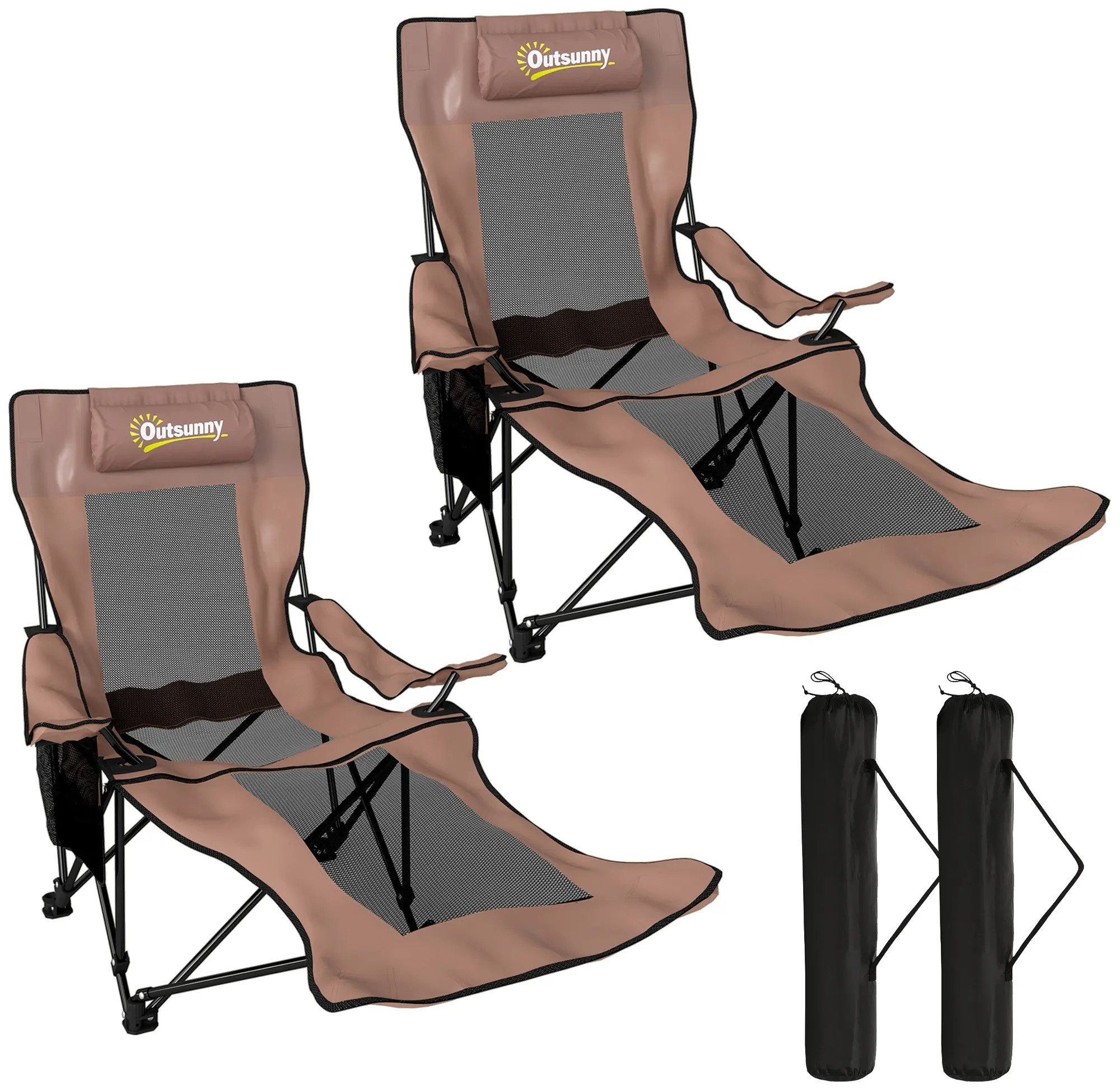 Комплект шезлонгов для кемпинга Outsunny A20-615V00DR (Brown) - 2