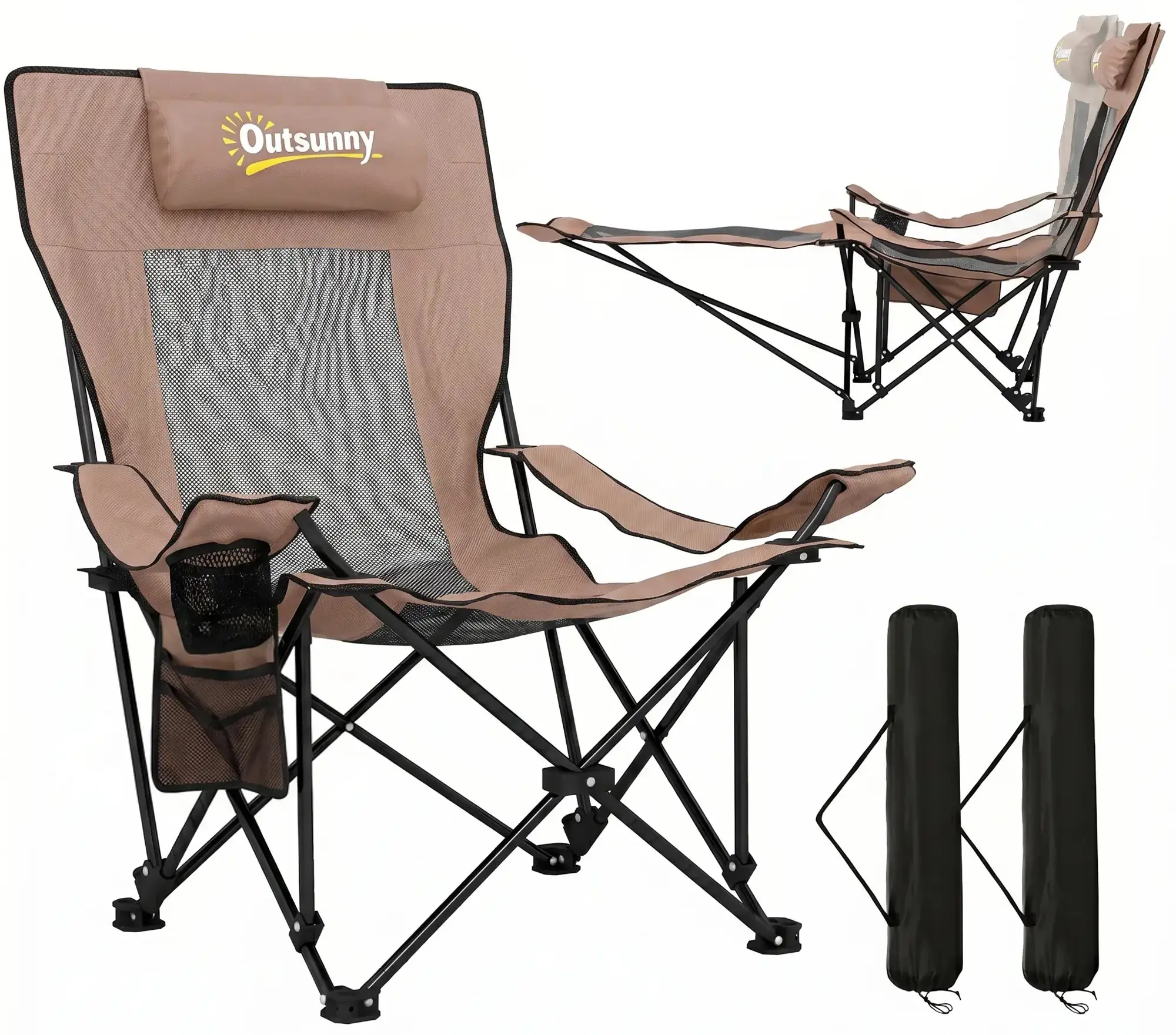 Комплект шезлонгов для кемпинга Outsunny A20-615V00DR (Brown) - 3