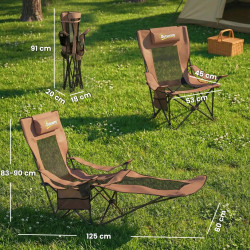 Комплект шезлонгов для кемпинга Outsunny A20-615V00DR (Brown) Thumb