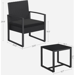 Комплект садовой мебели Songmics GGF010B01 (Black) Thumb