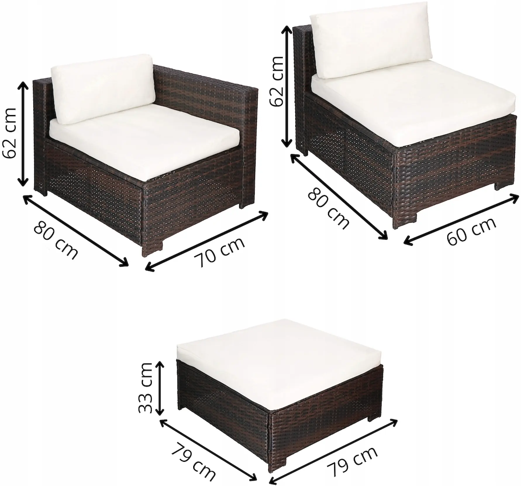 Set mobilier de gradina Springos GF0062A (Brown/Cream) - 7