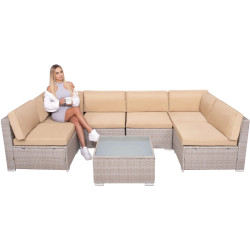 Set mobilier de gradina Springos GF0064A (Beige) Thumb