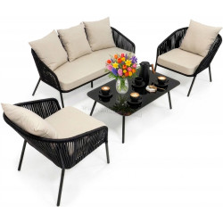 Set mobilier de gradina Springos GF0116 (Black/Beige)