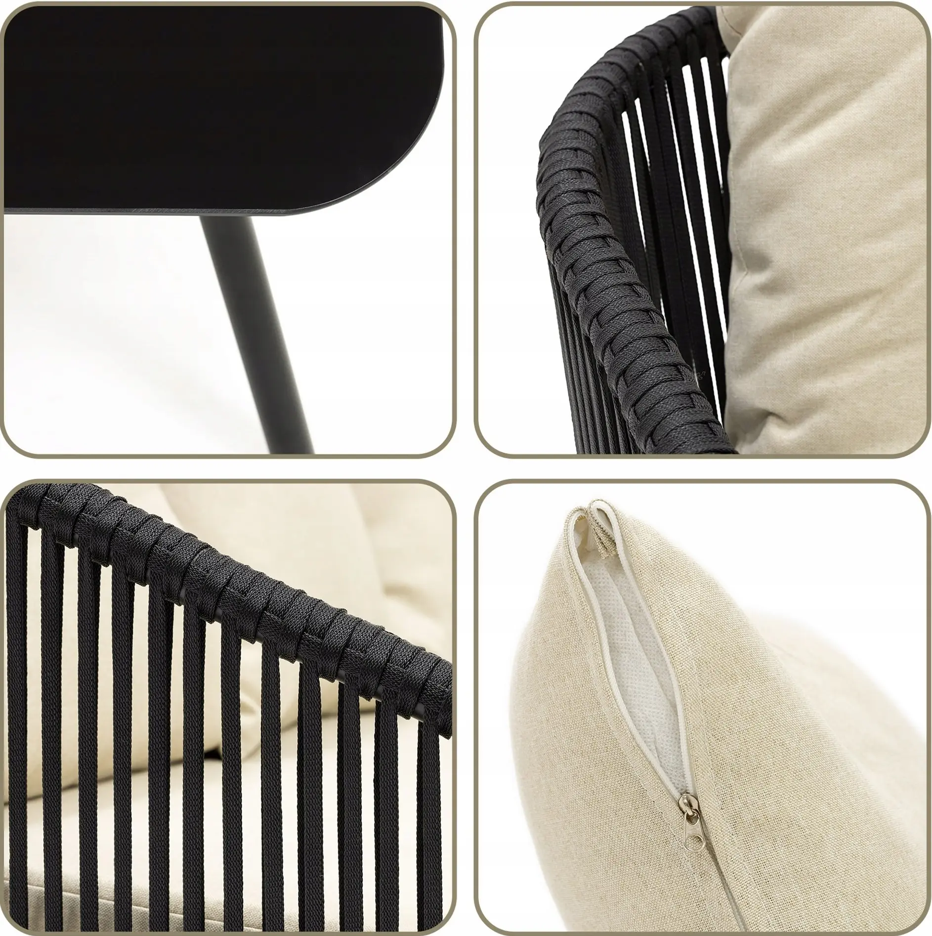 Set mobilier de gradina Springos GF0116 (Black/Beige) - 4