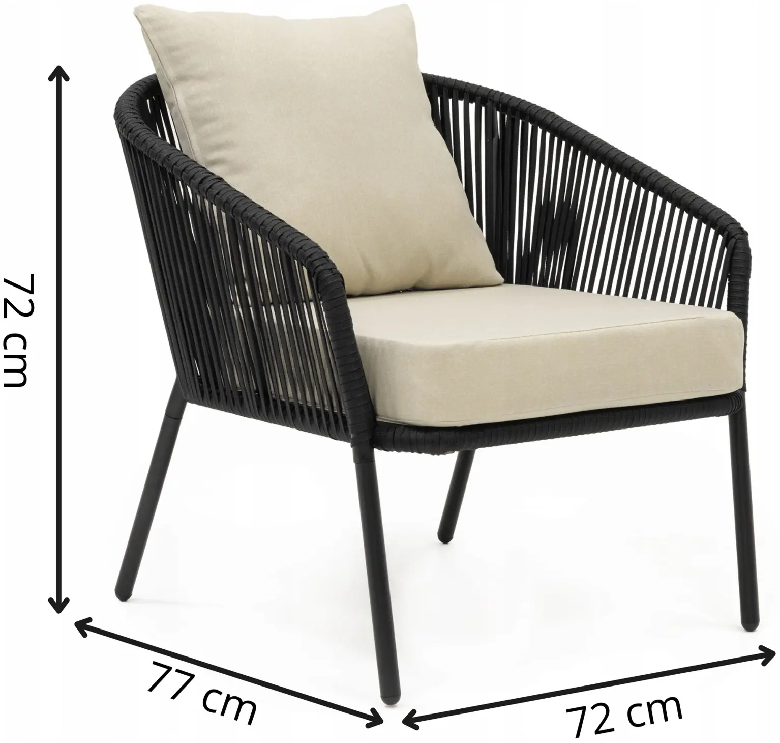Set mobilier de gradina Springos GF0116 (Black/Beige) - 6